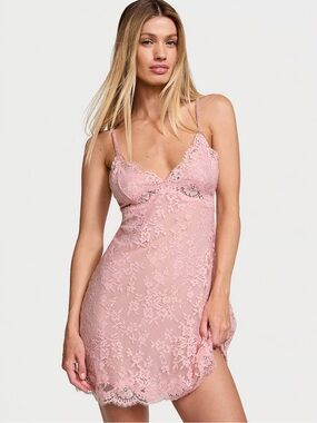 Victoria's Secret Pink Lace Slip Chemise